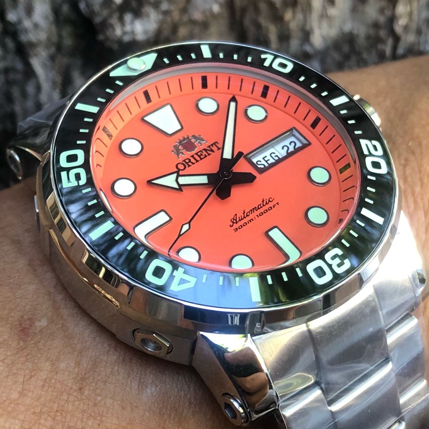 Relógio automático New posseidon F49SS014 Laranja - Imagem 3