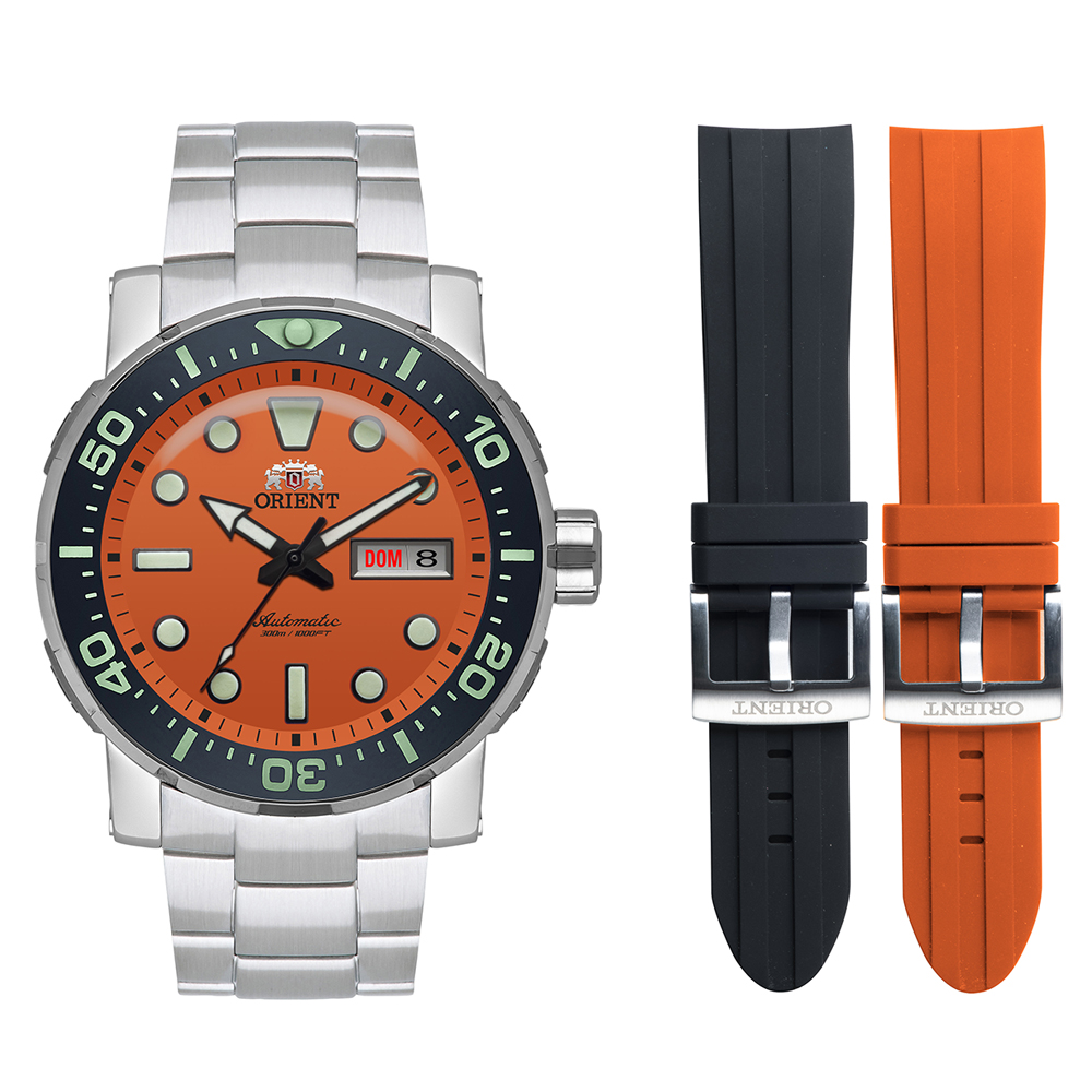 Relógio automático New posseidon F49SS014 Laranja - Imagem 7