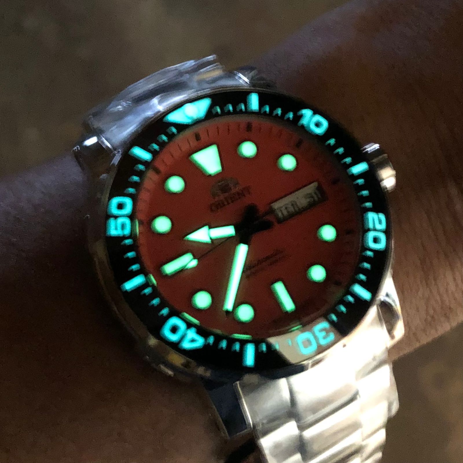 Relógio automático New posseidon F49SS014 Laranja - Imagem 2