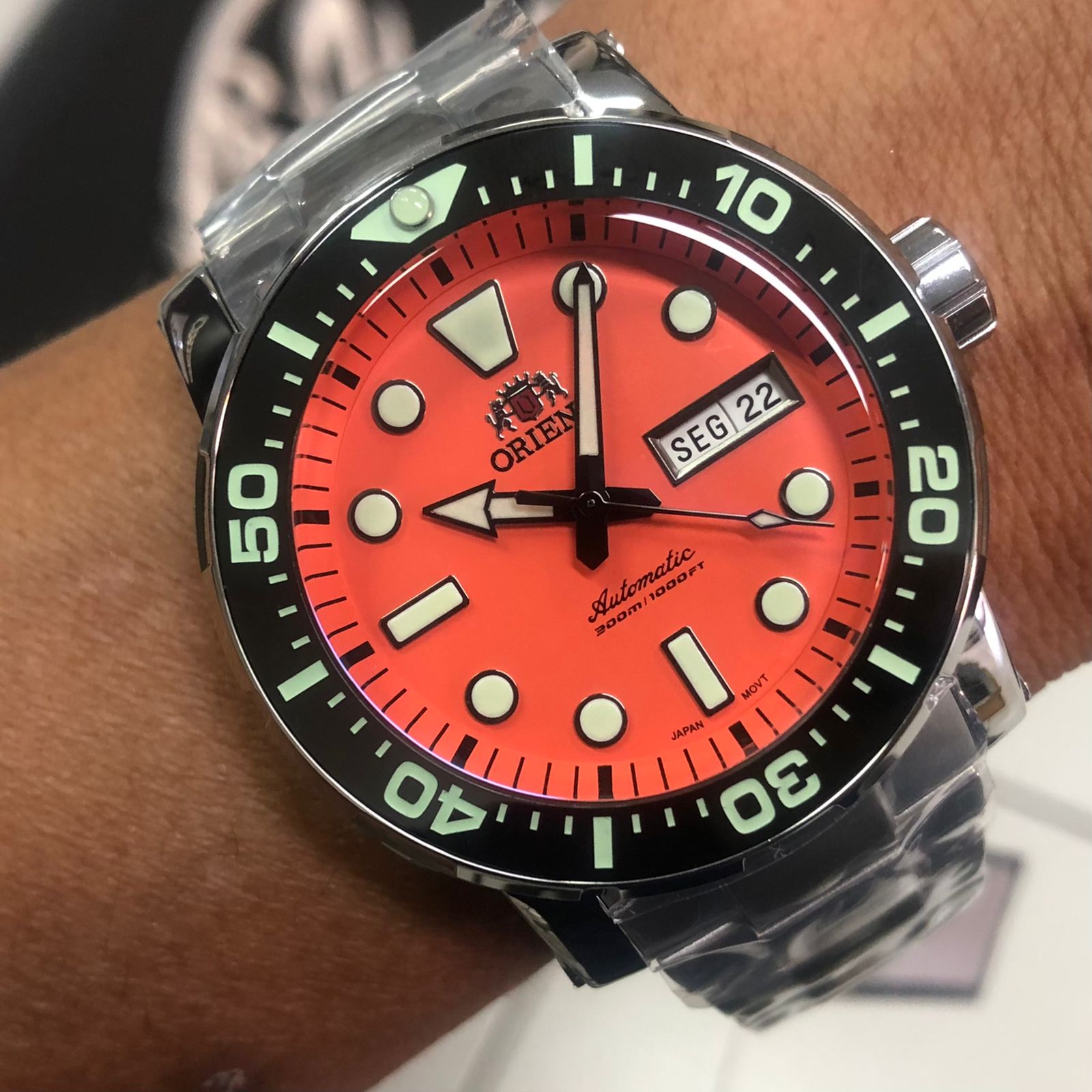 Relógio automático New posseidon F49SS014 Laranja