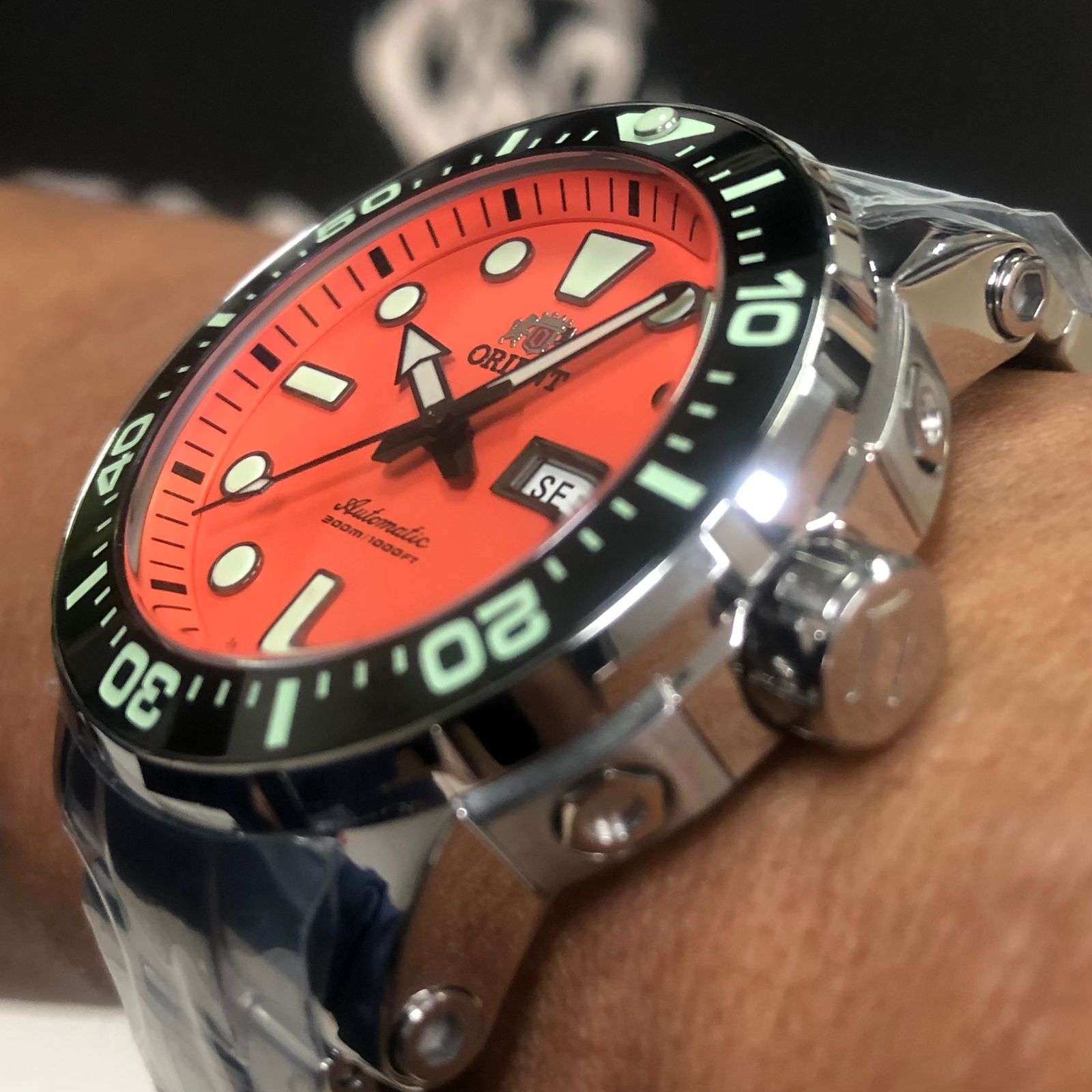 Relógio automático New posseidon F49SS014 Laranja - Imagem 5