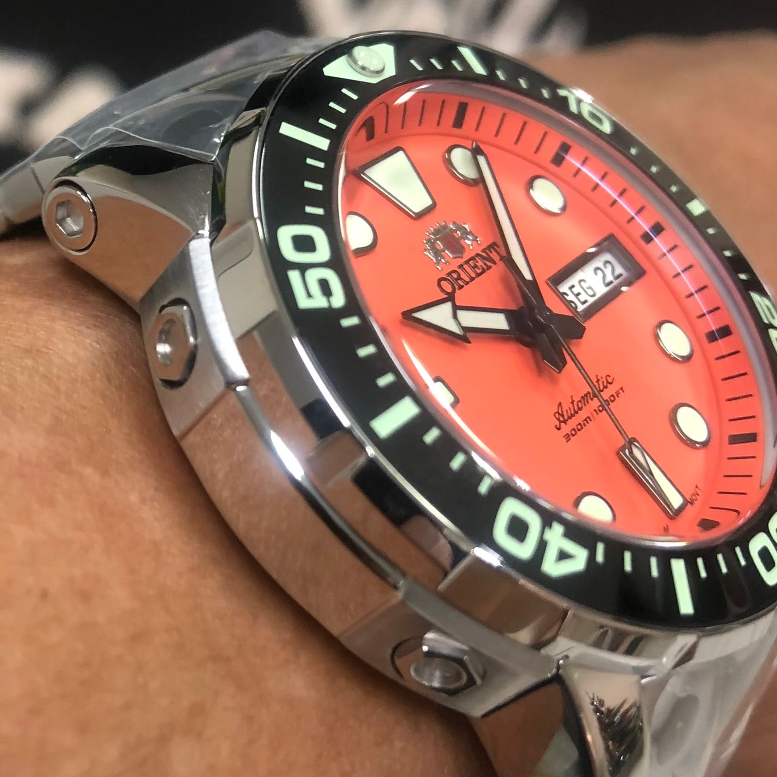 Relógio automático New posseidon F49SS014 Laranja - Imagem 4